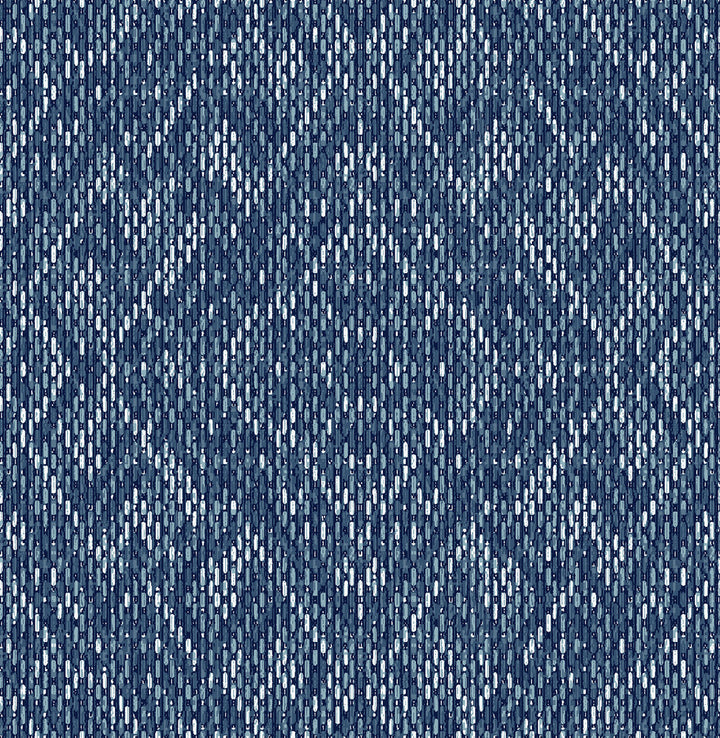 Felix Indigo Indigo Geometric Wallpaper by A-Street Prints Scott Living II Covers about 56.4 square feet 20.5-in by 33-ft long roll Unpasted 20.9 - Fabric Carolina -