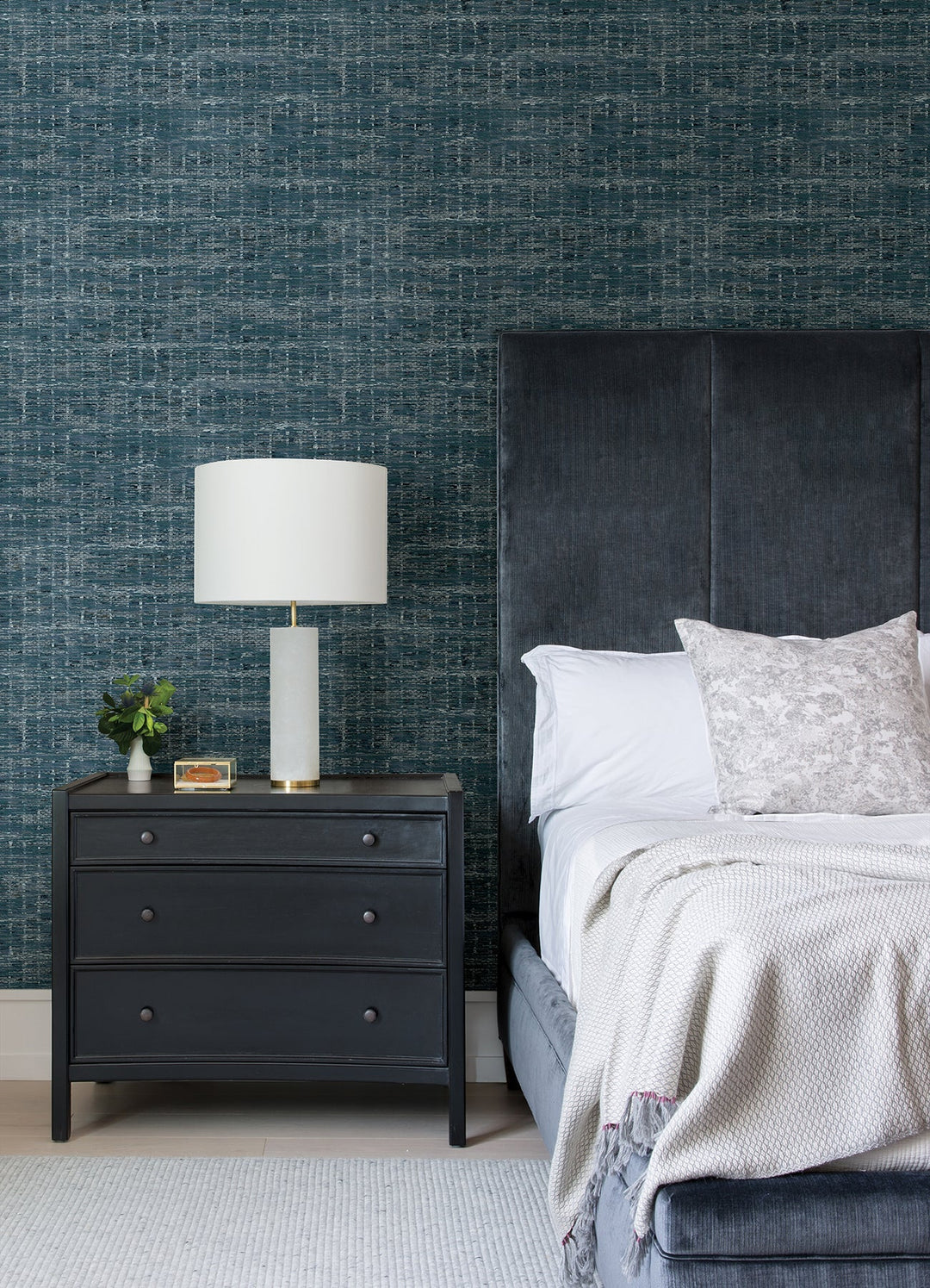 Samos Blue Texture Wallpaper by A-Street Prints Designer