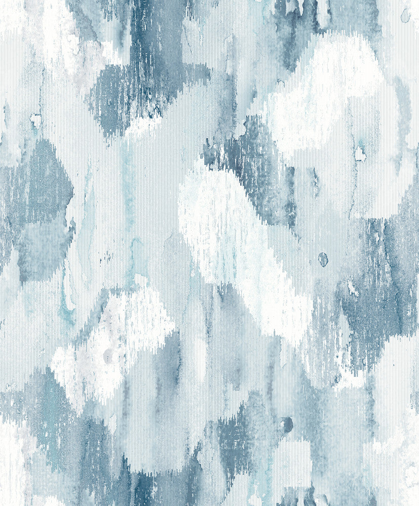 Mahi Blue Abstract Wallpaper by A-Street Prints Scott Living II Covers about 56.4 square feet 20.5-in by 33-ft long roll Unpasted 25.2 - Fabric Carolina -