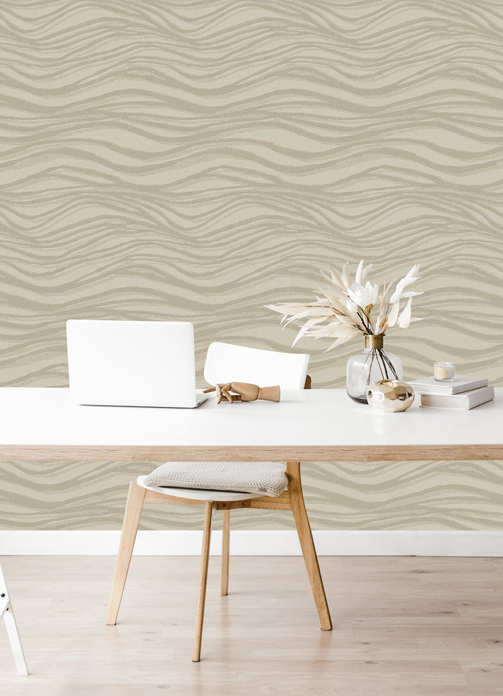 Chorus Gold Wave Wallpaper by A-Street Prints Designer