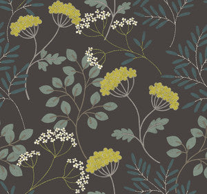 Sorrel Black Botanical Wallpaper by A-Street Prints