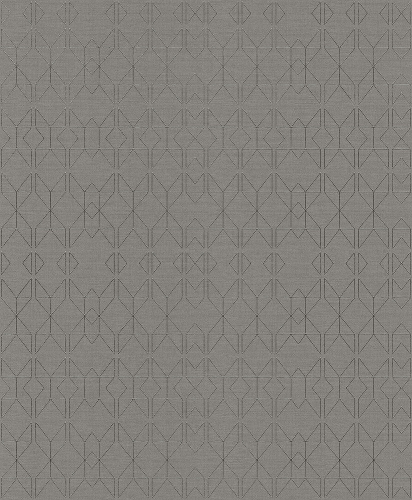 Paititi Sterling Geometric Trellis Wallpaper by A-Street Prints Grey Resource Covers about 57.5 square feet 20.9-in by 33-ft long roll Unpasted 12.5 - Fabric Carolina -