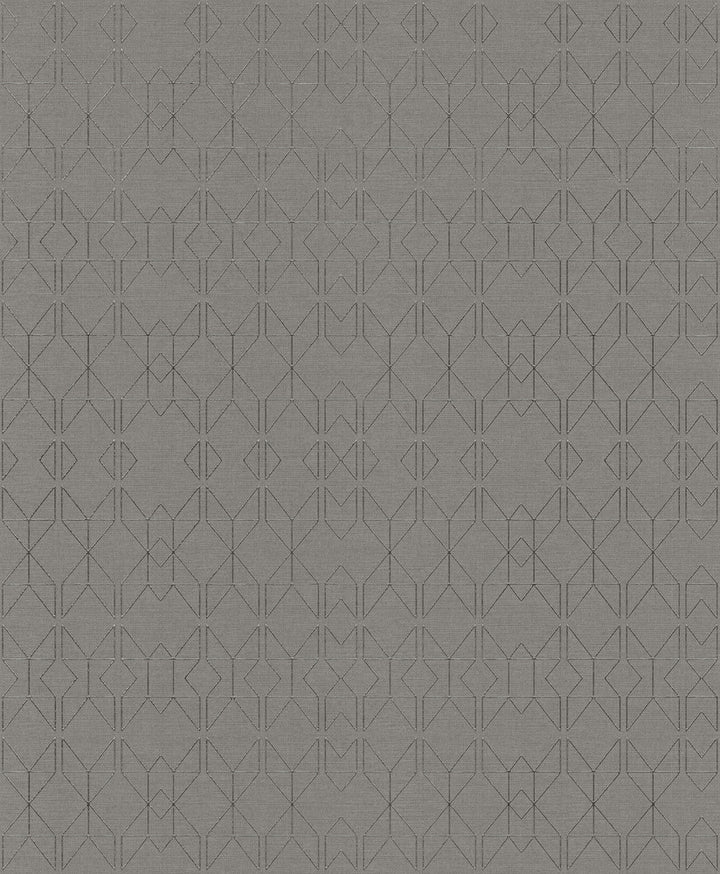 Paititi Sterling Geometric Trellis Wallpaper by A-Street Prints Grey Resource Covers about 57.5 square feet 20.9-in by 33-ft long roll Unpasted 12.5 - Fabric Carolina -