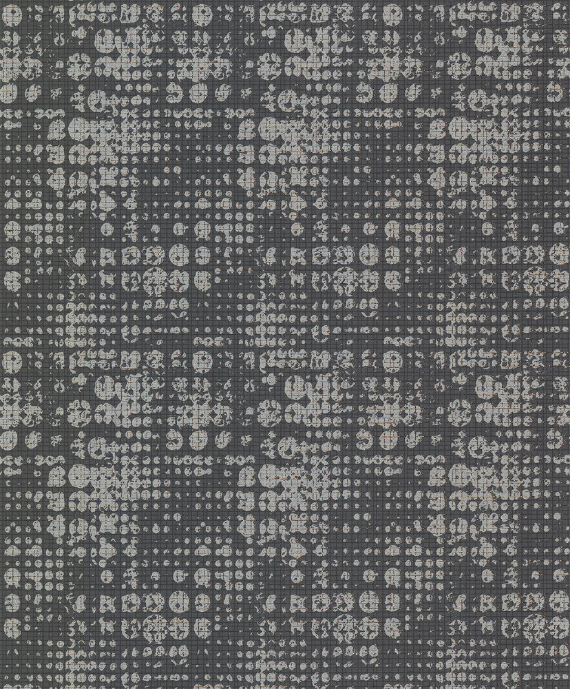 Celeste Silver Circle Grid Wallpaper by A-Street Prints Grey Resource Covers about 57.5 square feet 20.9-in by 33-ft long roll Unpasted 25.2 - Fabric Carolina -