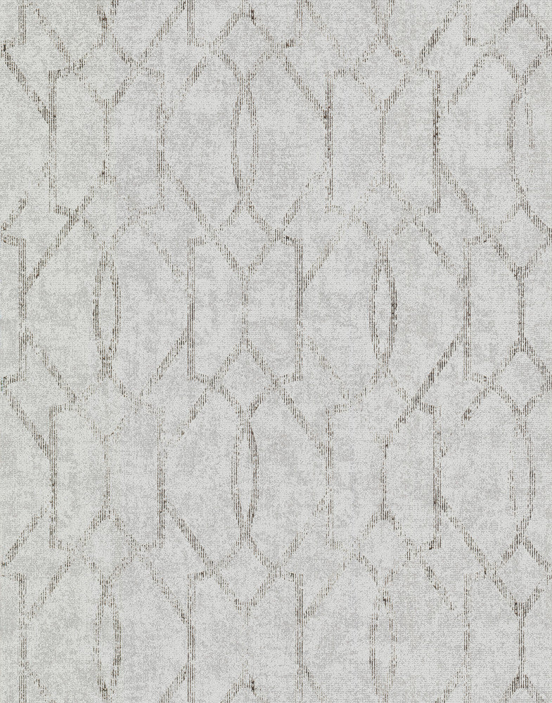 Ziva Platinum Metallic Trellis Wallpaper by A-Street Prints Grey Resource Covers about 57.5 square feet 20.9-in by 33-ft long roll Unpasted 25.2 - Fabric Carolina -