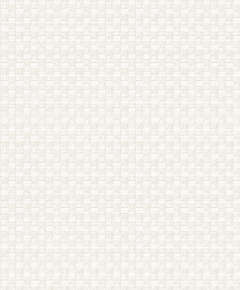 Ira Cream Checkered Wallpaper by A-Street Prints Grey Resource Covers about 57.5 square feet 20.9-in by 33-ft long roll Unpasted 25.2 - Fabric Carolina -