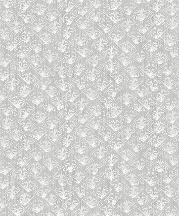 Asteria Grey Fan Wallpaper by A-Street Prints Grey Resource Covers about 57.5 square feet 20.9-in by 33-ft long roll Unpasted 25.2 - Fabric Carolina -