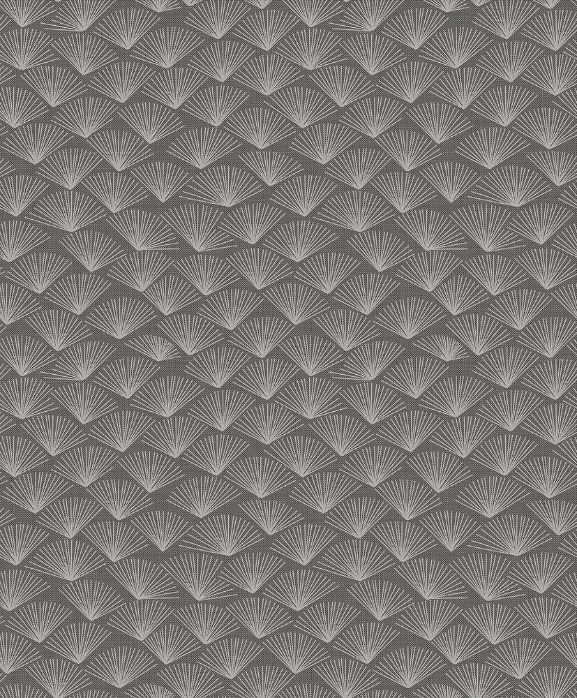 Asteria Charcoal Fan Wallpaper by A-Street Prints Grey Resource Covers about 57.5 square feet 20.9-in by 33-ft long roll Unpasted 25.2 - Fabric Carolina -