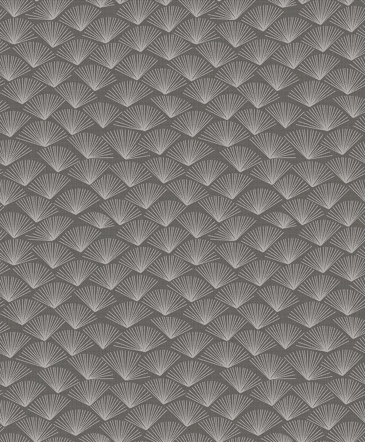 Asteria Charcoal Fan Wallpaper by A-Street Prints Grey Resource Covers about 57.5 square feet 20.9-in by 33-ft long roll Unpasted 25.2 - Fabric Carolina -