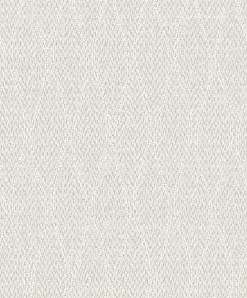 Tetsu Silver Ogee Wave Wallpaper by A-Street Prints Grey Resource Covers about 57.5 square feet 20.9-in by 33-ft long roll Unpasted 12.5 - Fabric Carolina -