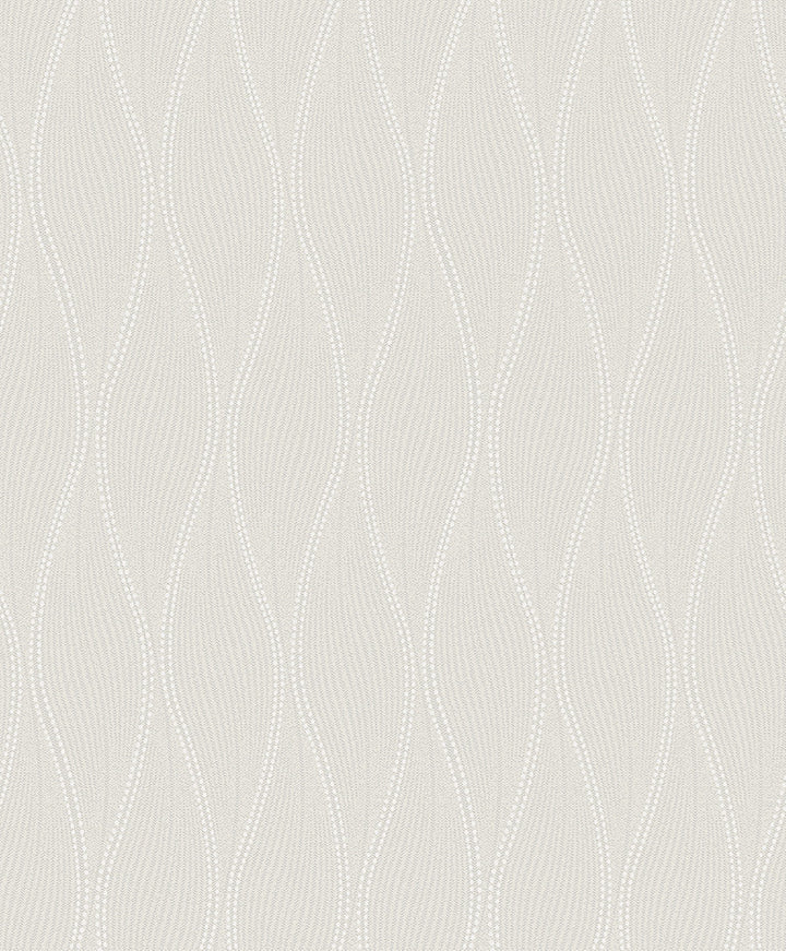 Tetsu Silver Ogee Wave Wallpaper by A-Street Prints Grey Resource Covers about 57.5 square feet 20.9-in by 33-ft long roll Unpasted 12.5 - Fabric Carolina -