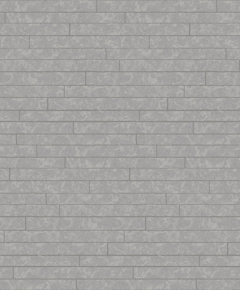 Namari Sterling Distressed Tile Wallpaper by A-Street Prints Grey Resource Covers about 57.5 square feet 20.9-in by 33-ft long roll Unpasted 25.2 - Fabric Carolina -