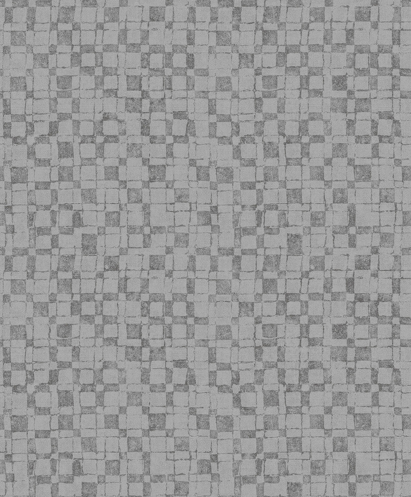 Sarni Silver Grid Wallpaper by A-Street Prints Grey Resource Covers about 57.5 square feet 20.9-in by 33-ft long roll Unpasted 25.2 - Fabric Carolina -