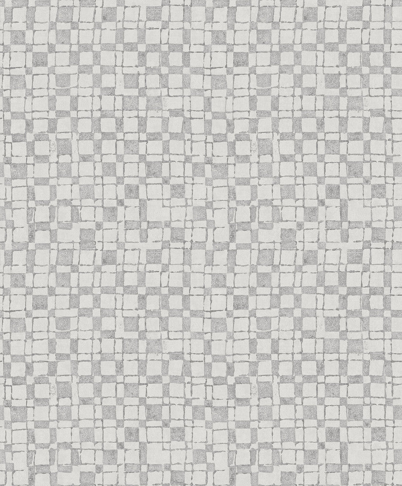 Sarni Platinum Grid Wallpaper by A-Street Prints Grey Resource Covers about 57.5 square feet 20.9-in by 33-ft long roll Unpasted 25.2 - Fabric Carolina -