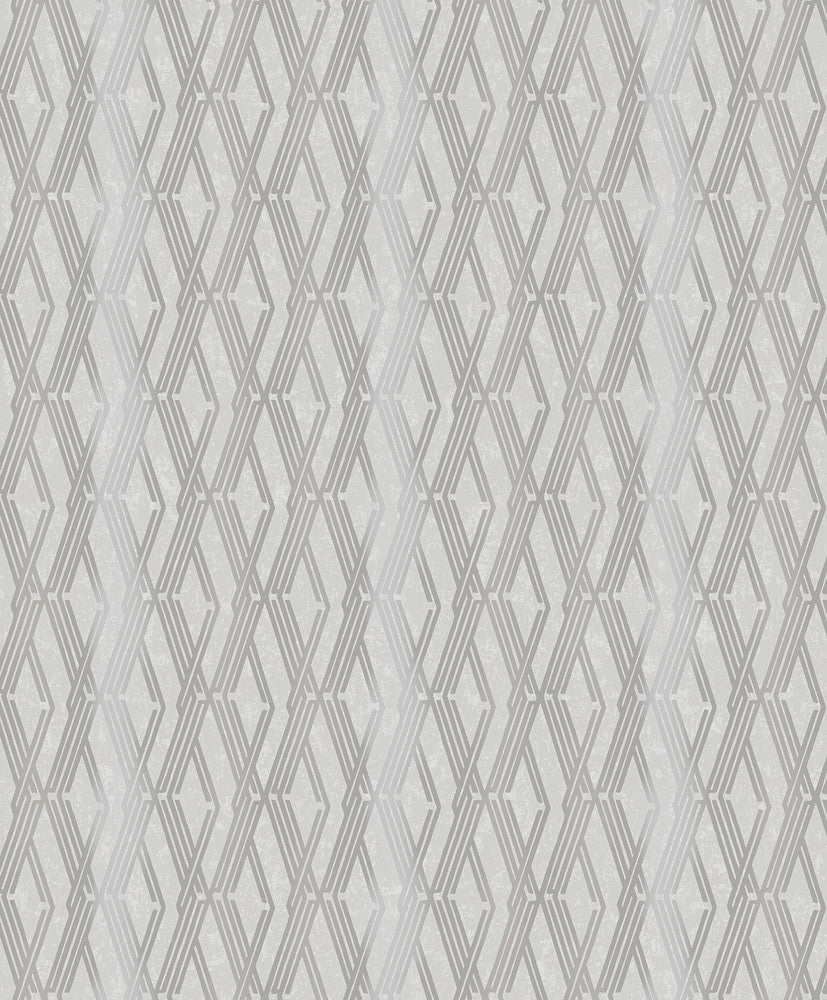 Ushas Taupe Diamond Wallpaper by A-Street Prints Grey Resource Covers about 57.5 square feet 20.9-in by 33-ft long roll Unpasted 12.5 - Fabric Carolina -