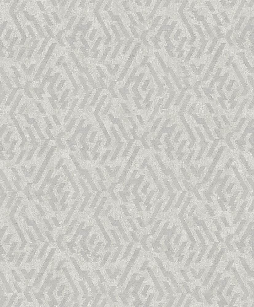 Kila Grey Geometric Wallpaper by A-Street Prints Grey Resource Covers about 57.5 square feet 20.9-in by 33-ft long roll Unpasted 25.2 - Fabric Carolina -