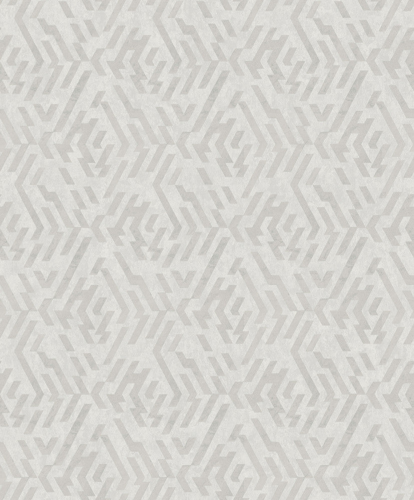 Kila Platinum Geometric Wallpaper by A-Street Prints Grey Resource Covers about 57.5 square feet 20.9-in by 33-ft long roll Unpasted 25.2 - Fabric Carolina -