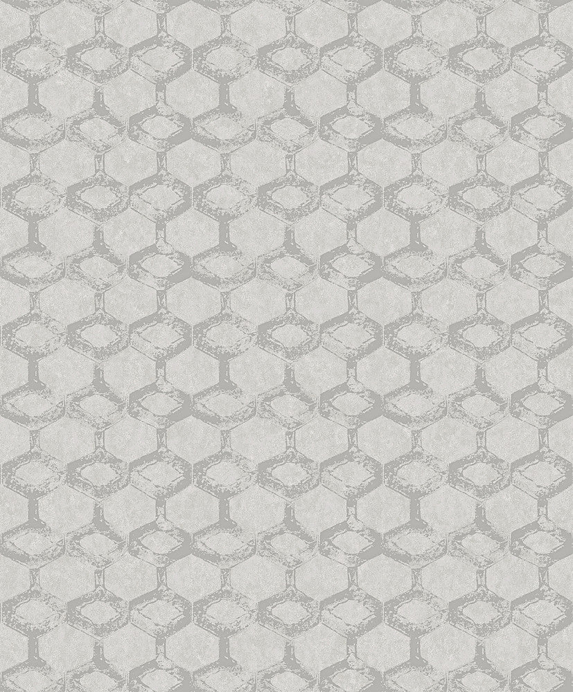 Besi Platinum Tiled Wallpaper by A-Street Prints Grey Resource Covers about 57.5 square feet 20.9-in by 33-ft long roll Unpasted 25.2 - Fabric Carolina -