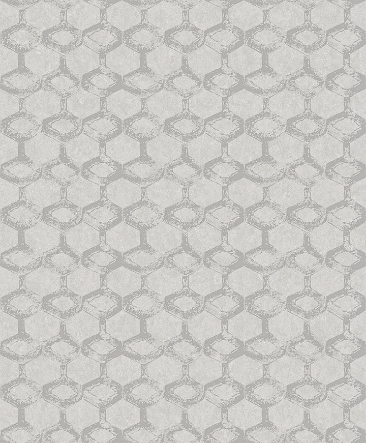 Besi Platinum Tiled Wallpaper by A-Street Prints Grey Resource Covers about 57.5 square feet 20.9-in by 33-ft long roll Unpasted 25.2 - Fabric Carolina -