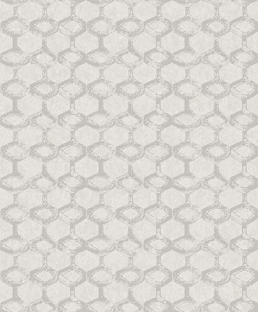 Besi Silver Tiled Wallpaper by A-Street Prints Grey Resource Covers about 57.5 square feet 20.9-in by 33-ft long roll Unpasted 25.2 - Fabric Carolina -
