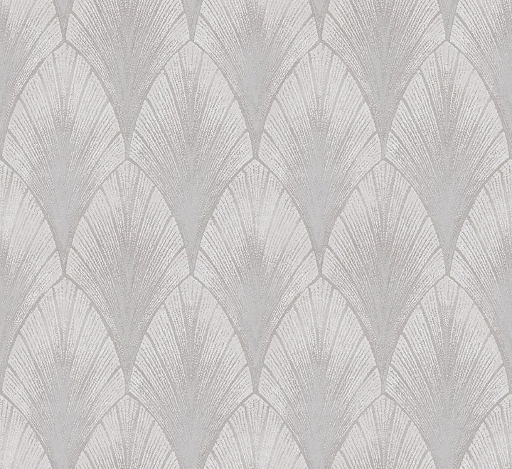 Bakal Pearl Art Deco Ogee Wallpaper by A-Street Prints Grey Resource Covers about 75.9 square feet 27.6-in by 33-ft long roll Unpasted 25.2 - Fabric Carolina -
