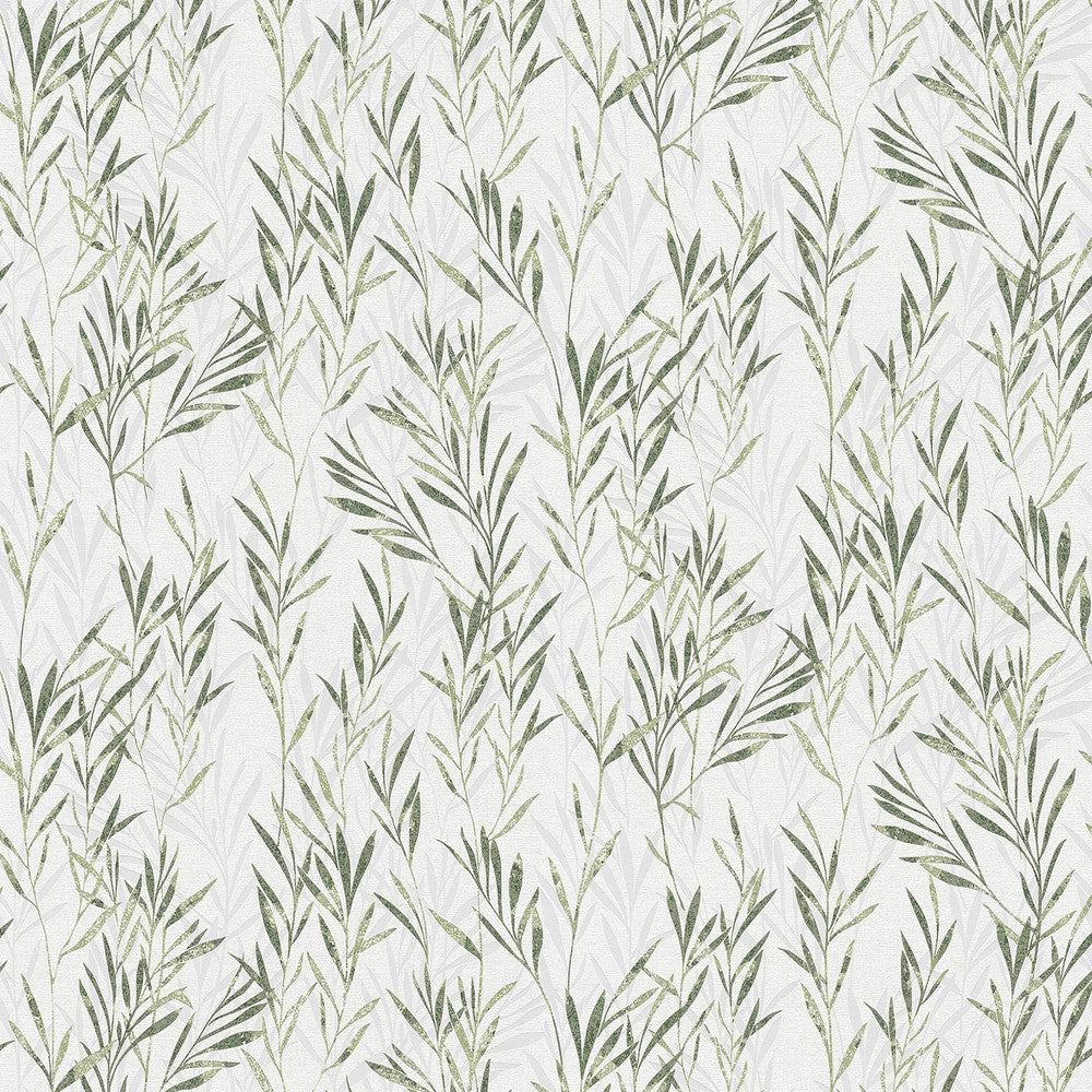 Bondi Green Botanical Wallpaper by Advantage Bali Covers about 57.8 square feet 21-in by 33-ft long roll Unpasted 25.2 - Fabric Carolina -