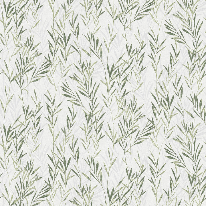 Bondi Green Botanical Wallpaper by Advantage Bali Covers about 57.8 square feet 21-in by 33-ft long roll Unpasted 25.2 - Fabric Carolina -
