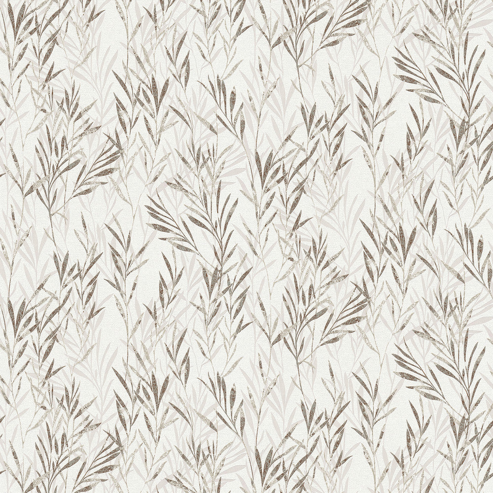 Bondi Taupe Botanical Wallpaper by Advantage Bali Covers about 57.8 square feet Germany Unpasted 25.2-in repeat, drop match 21-in by 33-ft long roll - Fabric Carolina -