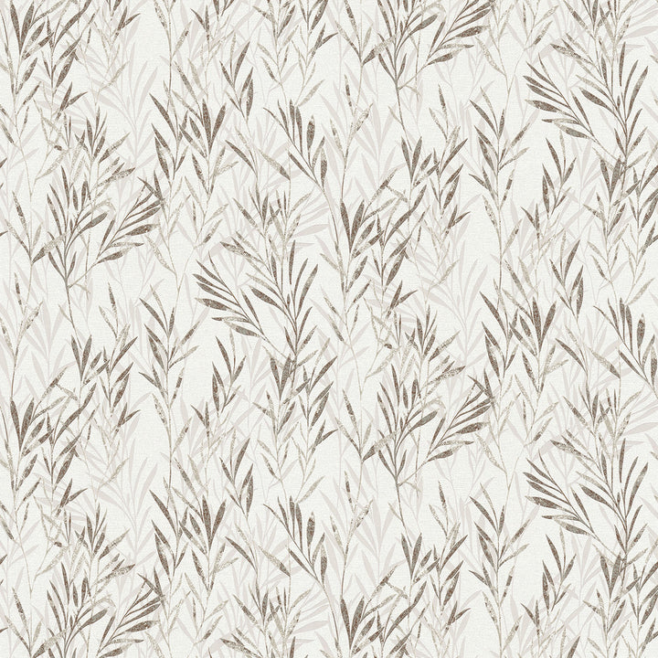 Bondi Taupe Botanical Wallpaper by Advantage Bali Covers about 57.8 square feet Germany Unpasted 25.2-in repeat, drop match 21-in by 33-ft long roll - Fabric Carolina -
