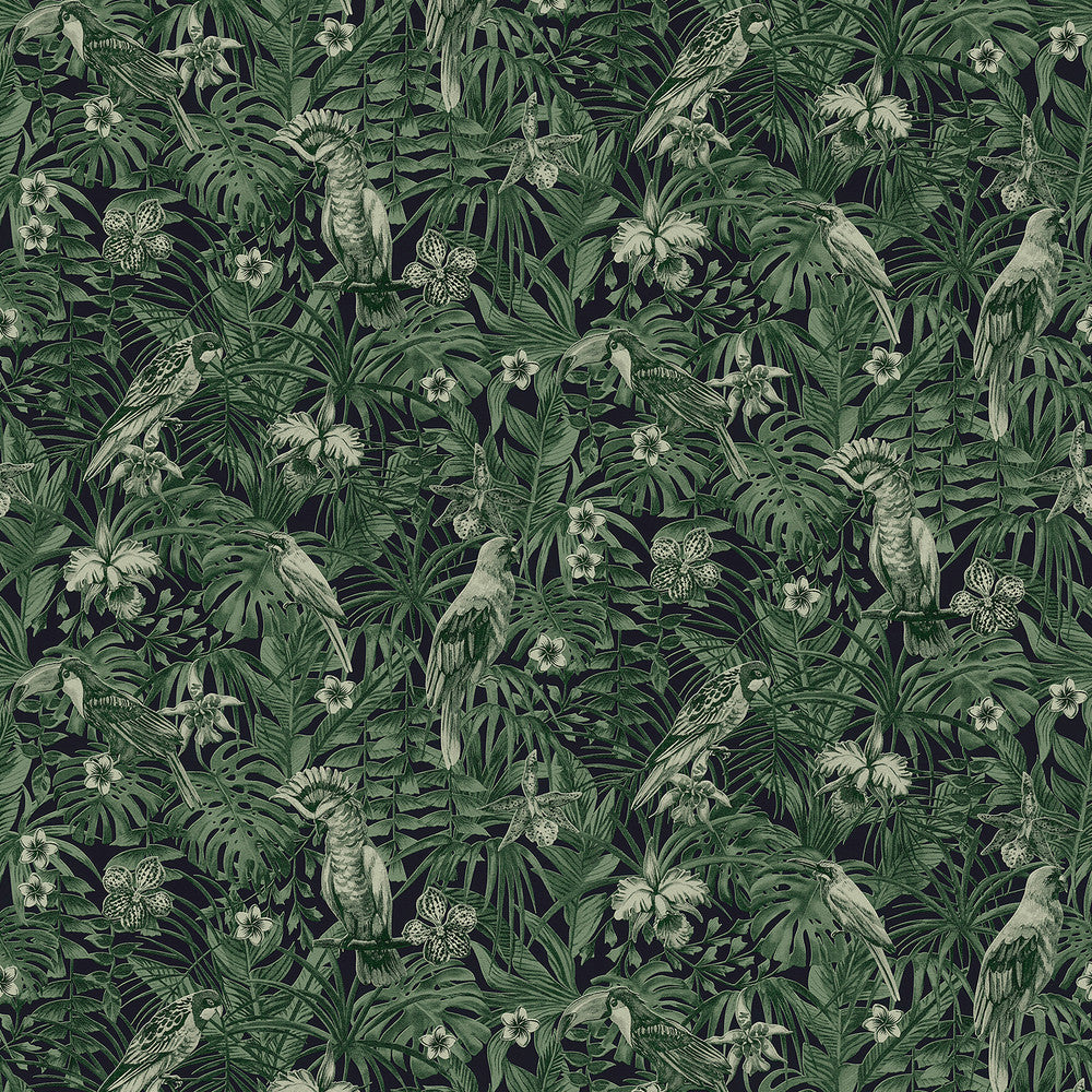 Susila Green Tropical Wallpaper by Advantage Bali Covers about 57.8 square feet 21-in by 33-ft long roll Unpasted 25.2 - Fabric Carolina -