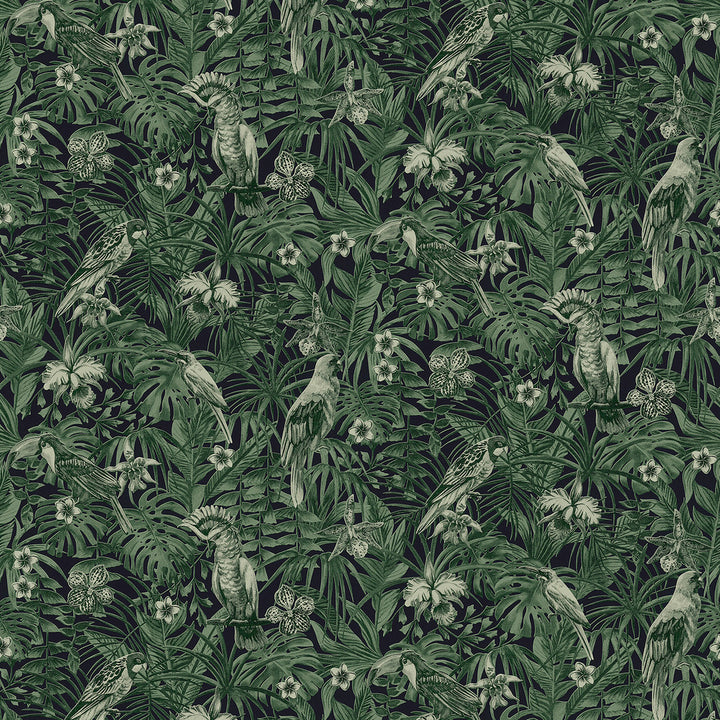 Susila Green Tropical Wallpaper by Advantage Bali Covers about 57.8 square feet 21-in by 33-ft long roll Unpasted 25.2 - Fabric Carolina -