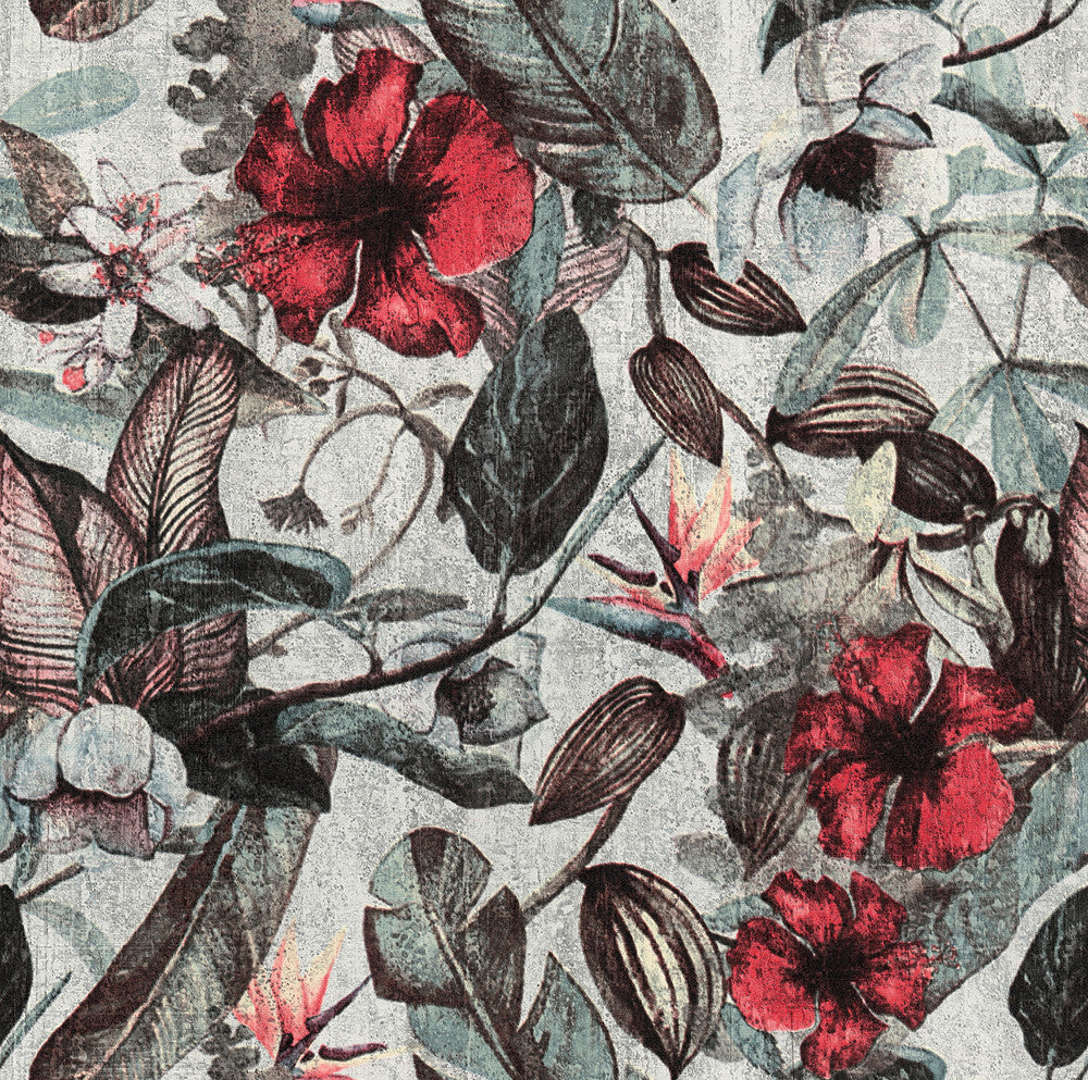 Kailano Green Botanical Wallpaper by Advantage Bali Covers about 57.8 square feet 21-in by 33-ft long roll Unpasted 20.8 - Fabric Carolina -