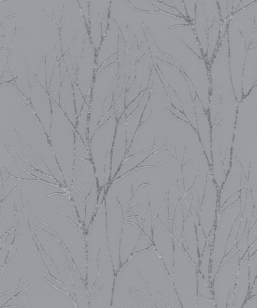Diani Pewter Metallic Tree Wallpaper by Advantage Bali Covers about 57.8 square feet 21-in by 33-ft long roll Unpasted 25.2 - Fabric Carolina -