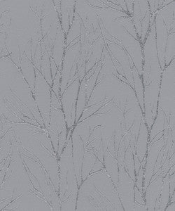 Diani Pewter Metallic Tree Wallpaper by Advantage