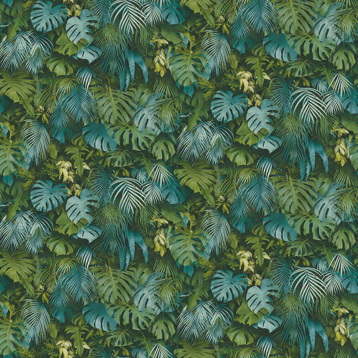 Luana Blue Tropical Forest Wallpaper by Advantage Bali Covers about 57.8 square feet 21-in by 33-ft long roll Unpasted 20.8 - Fabric Carolina -