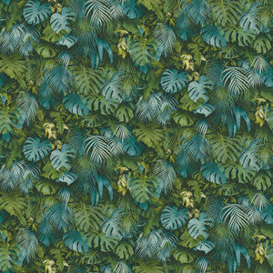 Luana Blue Tropical Forest Wallpaper by Advantage