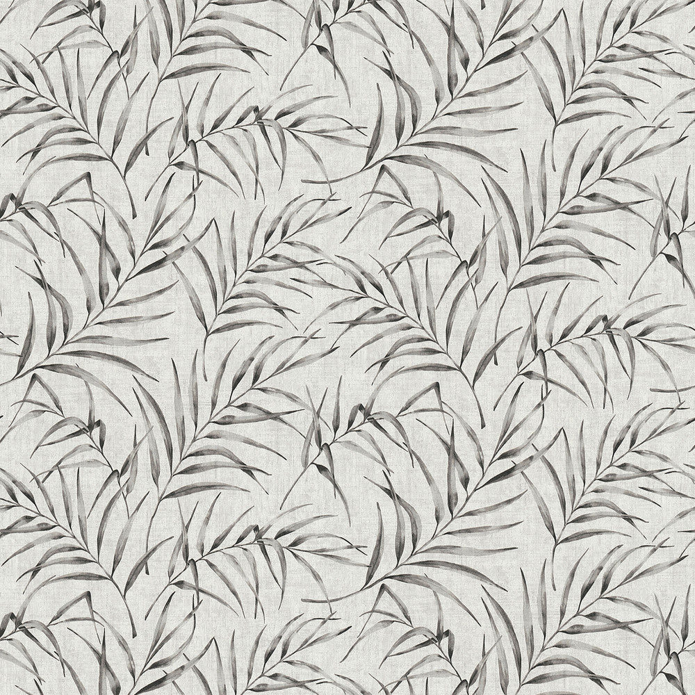 Lani Grey Fronds Wallpaper by Advantage Bali Covers about 57.8 square feet 21-in by 33-ft long roll Unpasted 25.2 - Fabric Carolina -