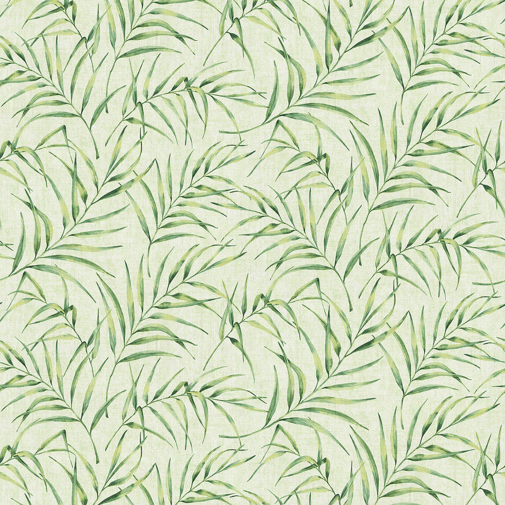 Lani Green Fronds Wallpaper by Advantage Bali Covers about 57.8 square feet Germany Unpasted 25.2-in repeat, drop match 21-in by 33-ft long roll - Fabric Carolina -