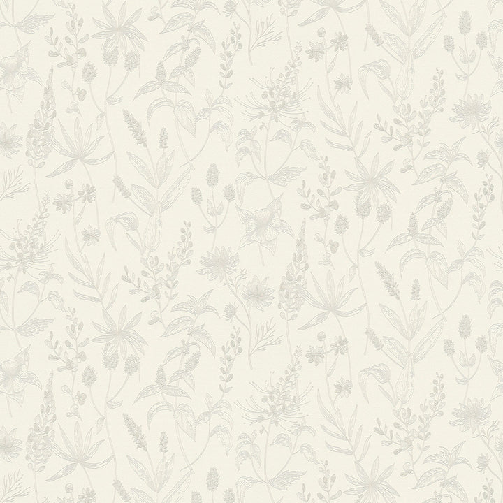 Nami White Floral Wallpaper by Advantage Bali Covers about 57.8 square feet 21-in by 33-ft long roll Unpasted 25.2 - Fabric Carolina -