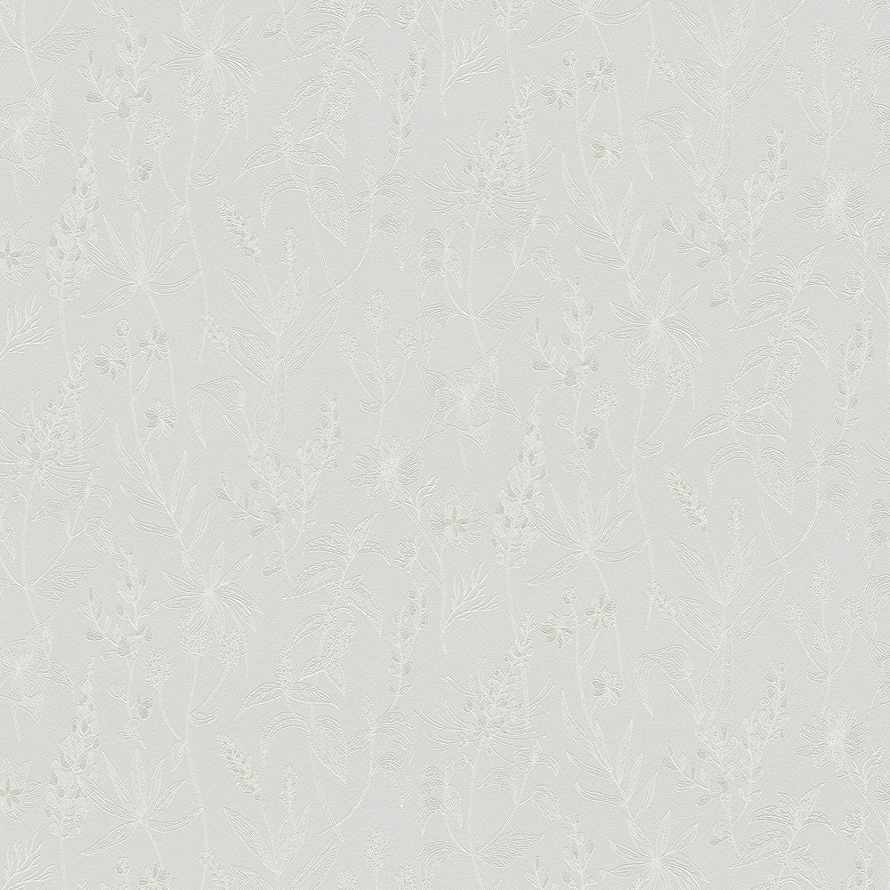 Nami Light Grey Floral Wallpaper by Advantage Bali Covers about 57.8 square feet 21-in by 33-ft long roll Unpasted 25.2 - Fabric Carolina -