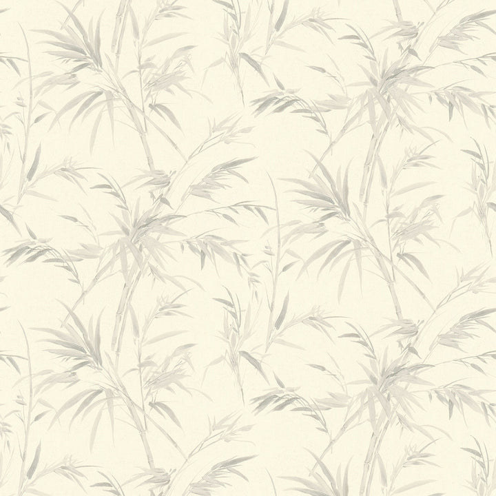 Hali Light Grey Fronds Wallpaper by Advantage Bali Covers about 57.8 square feet 21-in by 33-ft long roll Unpasted 25.2 - Fabric Carolina -