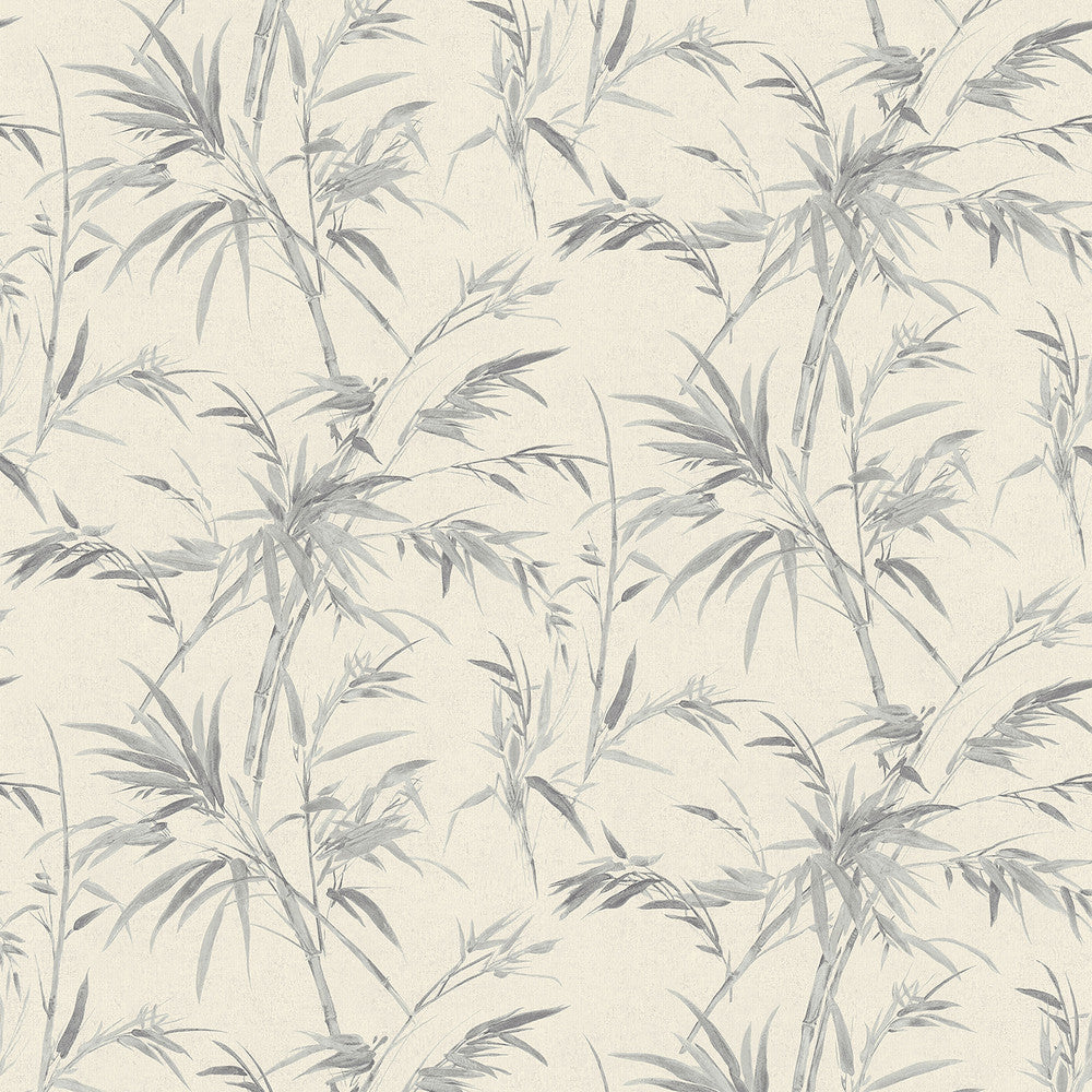 Hali Silver Fronds Wallpaper by Advantage Bali Covers about 57.8 square feet 21-in by 33-ft long roll Unpasted 25.2 - Fabric Carolina -