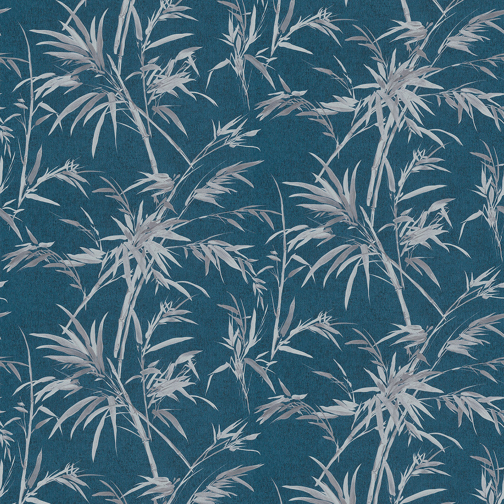 Hali Blue Fronds Wallpaper by Advantage Bali Covers about 57.8 square feet 21-in by 33-ft long roll Unpasted 25.2 - Fabric Carolina -