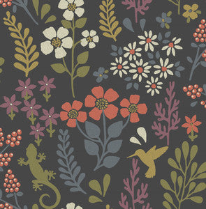 Karina Charcoal Meadow Wallpaper by Advantage