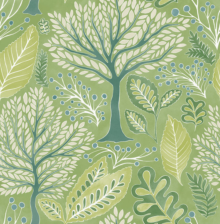 Kiah Green Forest Wallpaper by Advantage Splash Covers about 56.4 square feet 20.5-in by 33-ft long roll Unpasted 20.9 - Fabric Carolina -