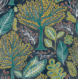 Kiah Blue Forest Wallpaper by Advantage