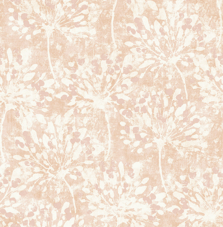Dori Blush Painterly Floral Wallpaper by Advantage Splash Covers about 56.4 square feet 20.5-in by 33-ft long roll Unpasted 20.9 - Fabric Carolina -