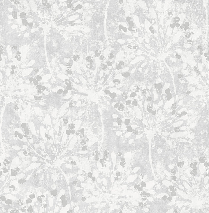 Dori Light Grey Painterly Floral Wallpaper by Advantage Splash Covers about 56.4 square feet 20.5-in by 33-ft long roll Unpasted 20.9 - Fabric Carolina -