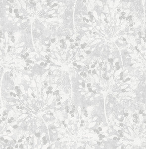 Dori Light Grey Painterly Floral Wallpaper by Advantage
