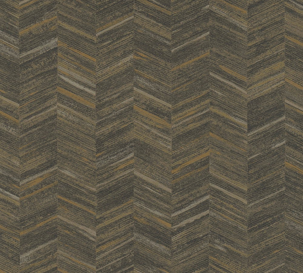 Tatlin Brown Chevron Wallpaper by Advantage Splash Covers about 57.5 square feet 20.9-in by 33-ft long roll Unpasted 12.6 - Fabric Carolina -